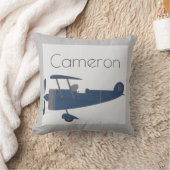 Aangepaste naam van Navy Blue  Plane Boy Kussen (Deken)
