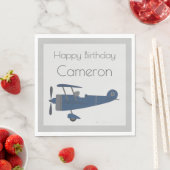 Aangepaste naam van Navy Blue  Plane Boy Servet (Insitu)