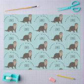 Aangepaste naam van Otter Pattern Birthday Tissuepapier (Craft)