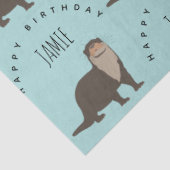 Aangepaste naam van Otter Pattern Birthday Tissuepapier (Detail)