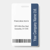 Aangepaste naam van personeel logo streepjescode f badge (Achterkant)