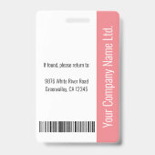 Aangepaste naam van personeelsleden Logo Bar Code  Badge (Achterkant)