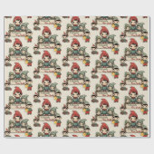 Aangepaste naam van Santa Elves Cadeaupapier (Vlak)