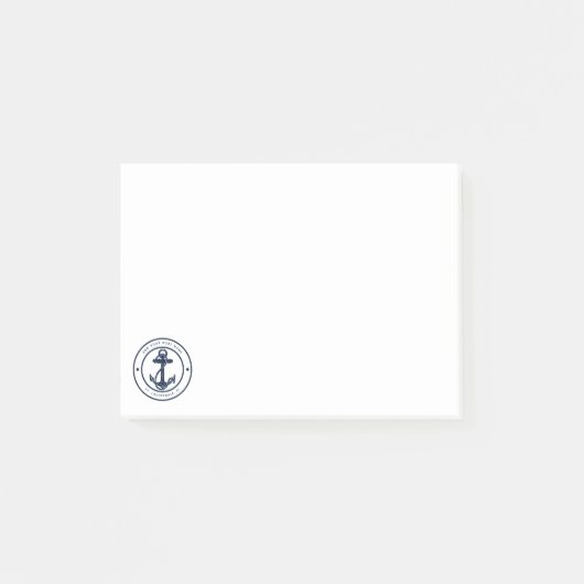 Aangepaste naam van scheepsankerboot post-it® notes (Voorkant)