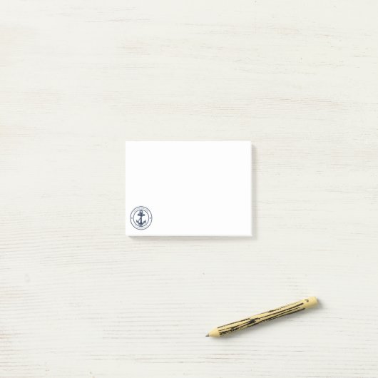 Aangepaste naam van scheepsankerboot post-it® notes (Op bureau)