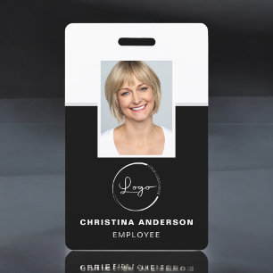 Aangepaste naam van werknemer Logo Foto Zakelijk w Badge
