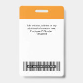 Aangepaste naam van werknemer Zakelijk logo QR-cod Badge (Achterkant)