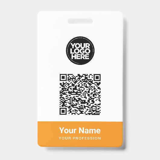 Aangepaste naam van werknemer Zakelijk logo QR-cod Badge (Voorzijde)