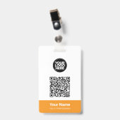 Aangepaste naam van werknemer Zakelijk logo QR-cod Badge (Voorzijde met clip)