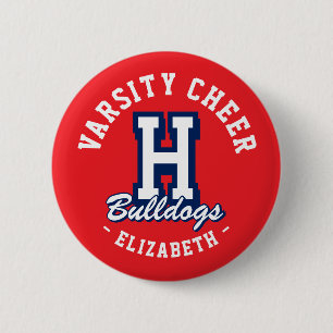 Aangepaste naam Varsity Cheer-speld, Schoolgeest Ronde Button 5,7 Cm