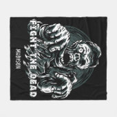 Aangepaste naam: "Vecht de dood" Zombie fleece dek (Voorkant (Horizontaal))