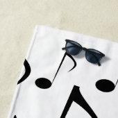 Aangepaste naam + Veel muzieknots patroon Strandlaken (In situ)