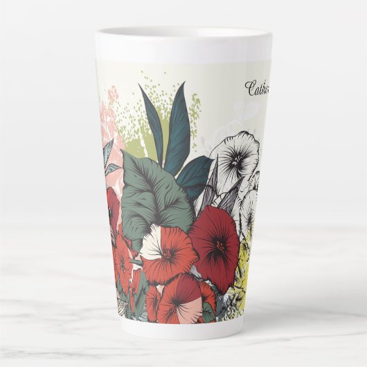 Aangepaste naam ventilatorillustratie latte mok (Voorkant)