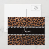 Aangepaste naam verbrand goudglittersplaat briefkaart (Voorkant / Achterkant)