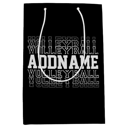 Aangepaste naam Verdwijnend Volleybal Logo Teamspe Medium Cadeauzakje (Voorkant)