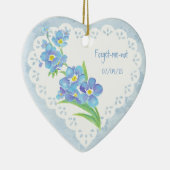 Aangepaste naam vergeten-me-niet-Waterverf ventila Keramisch Ornament (Rechts)