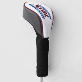 Aangepaste naam Verjaardag Blauw en Bourgondië Golfheadcover (Schuin)