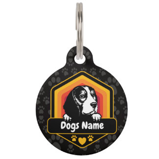 Aangepaste naam vintage Beagle hond Huisdierpenning