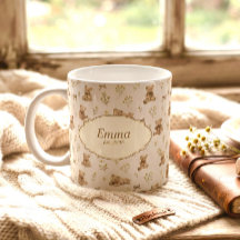 Aangepaste naam Vintage Cozy Cottagecore Teddybeer