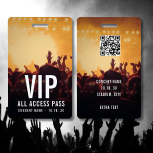 Aangepaste naam VIP All Access Pas Concert Badge