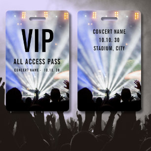 Aangepaste naam VIP All Access Pass Concert Badge
