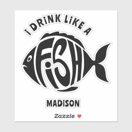 Aangepaste naam Vis Sticker (Vel)