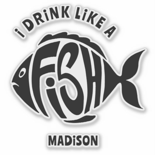 Aangepaste naam Vis Sticker (Voorkant)