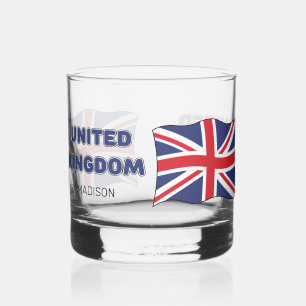 Aangepaste naam Vlag van het Verenigd Koninkrijk Whisky Glas