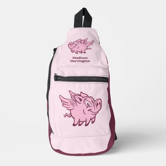 Aangepaste naam Vliegende varkens Sling Bag (Voorkant)