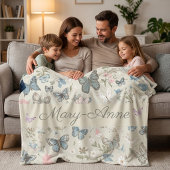 Aangepaste naam Vlinder Bloemstuk Fleece Deken