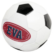 Aangepaste naam voetbal cadeau met gekleurde logo (Drie kwart)