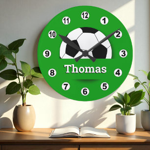 Aangepaste naam Voetbal klok, voetbalfan /sport Ronde Klok