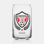 Aangepaste naam Voetbal Logo Blikvorm Glas (Achterkant)