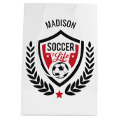 Aangepaste naam Voetbal Logo cadeautas (Achterkant)