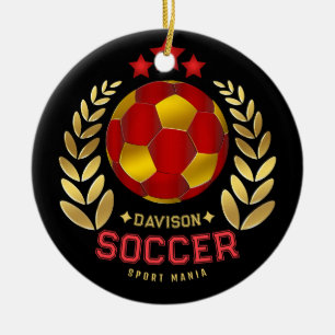 Aangepaste naam voetbal logo keramisch ornament
