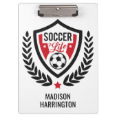 Aangepaste naam Voetbal Logo Klembord (Voorkant)