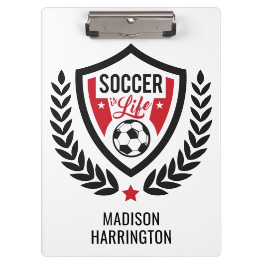 Aangepaste naam Voetbal Logo Klembord (Voorkant)