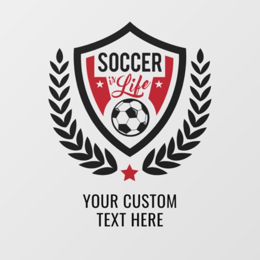 Aangepaste naam Voetbal Logo Raamsticker (Vel)