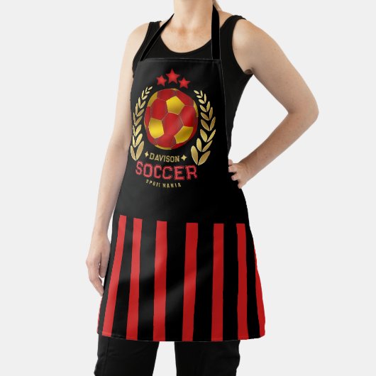 Aangepaste naam voetbal logo schort (Insitu)