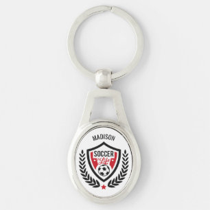 Aangepaste naam Voetbal Logo sleutelhanger