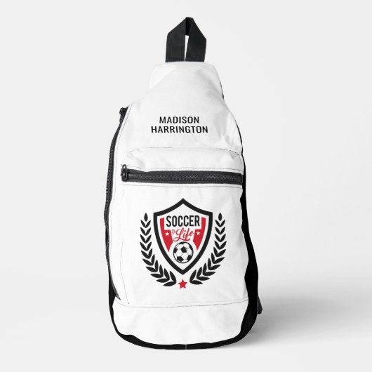 Aangepaste naam Voetbal Logo Sling Bag (Voorkant)