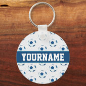 Aangepaste naam Voetbal-schetsenpatroon Sleutelhanger (Voorkant)