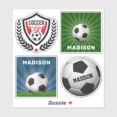 Aangepaste naam Voetbal stickers (Vel)