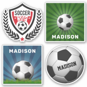 Aangepaste naam Voetbal stickers