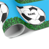 Aangepaste naam Voetbal Wrapping Papier (Rol Hoek)