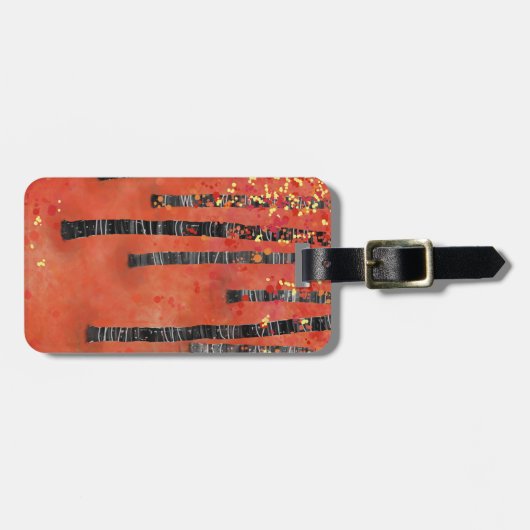 Aangepaste naam vogel bos landschap bagagelabel (Voorkant horizontaal)