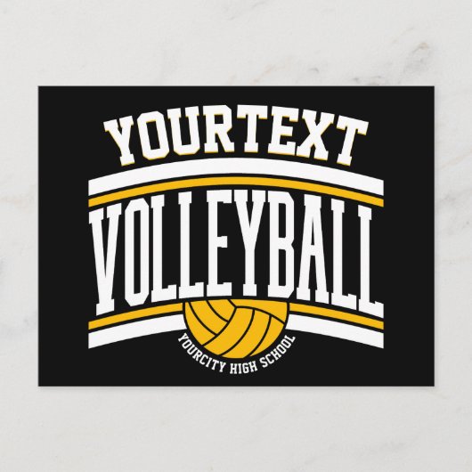 Aangepaste naam Volleyball Player School Briefkaart (Voorkant)