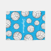 Aangepaste naam Volleyball Turquoise Fleece Deken (Voorkant (Horizontaal))