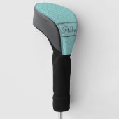Aangepaste naam voor Aqua & zwarte diamant Golfheadcover (Schuin)