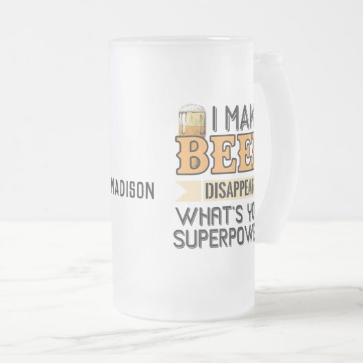 Aangepaste naam voor Beer Superpower Matglas Bierpul (Voorkant rechts)